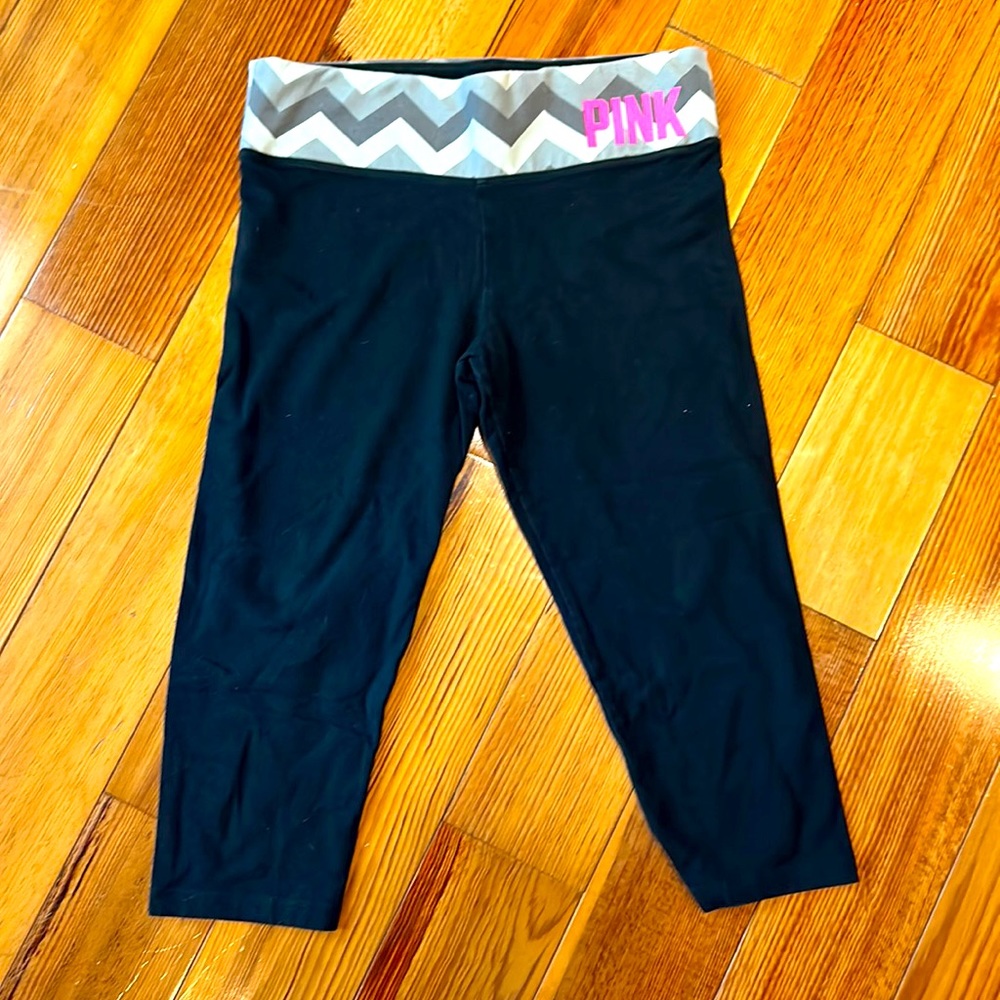 PINK Yoga fold over capri